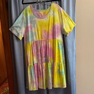 Colorful Tie-Dye Women's Dress